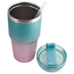 600ml Sparkle Vacuum Open Blue Pink